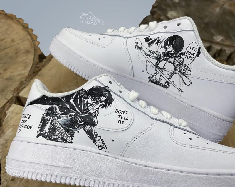 Attack on Titan - Levi x Mikasa Air Force 1 Custom