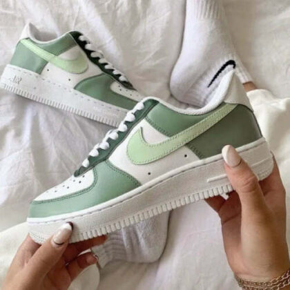 Avocado Two Tone Green Light Air Force 1 Custom