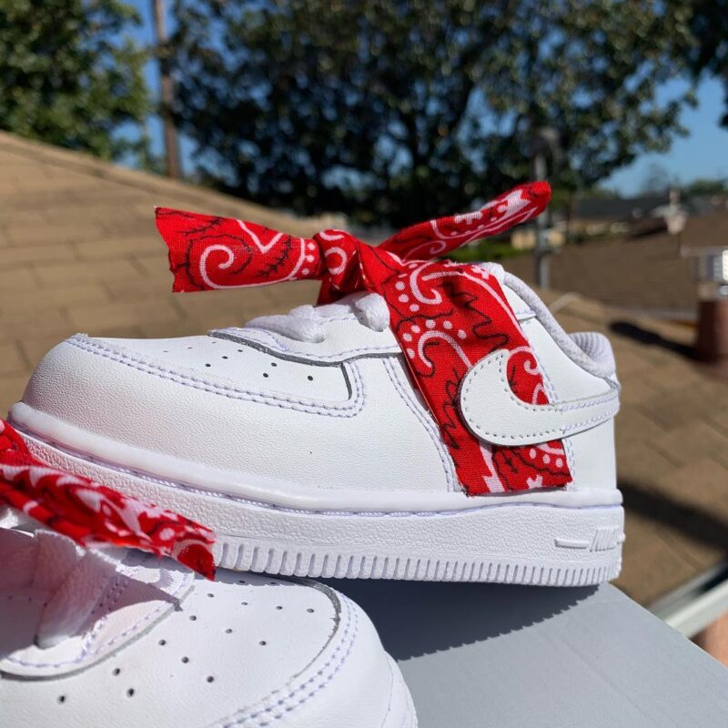 Baby Red Bandana Air Force 1 Custom - Image 2