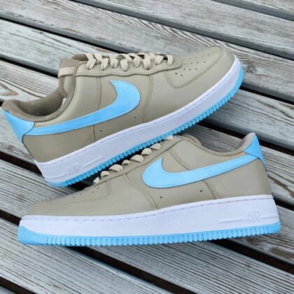 Beige and Baby Blue Air Force 1 Custom