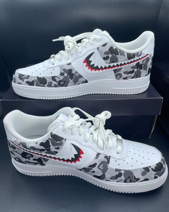 Black Bape Air Force 1 Custom - Daniel Customs