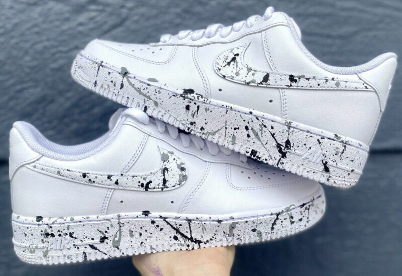 Black and Gray Air Force 1 Custom