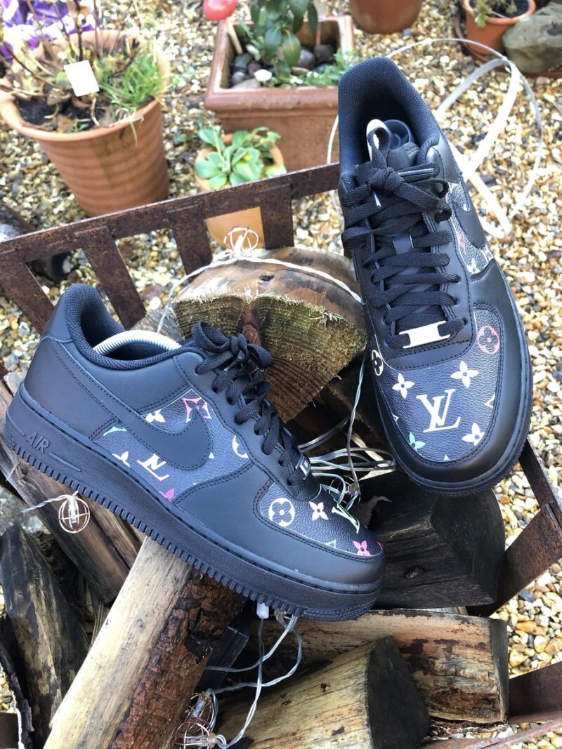 Black LV Air Force 1 Custom