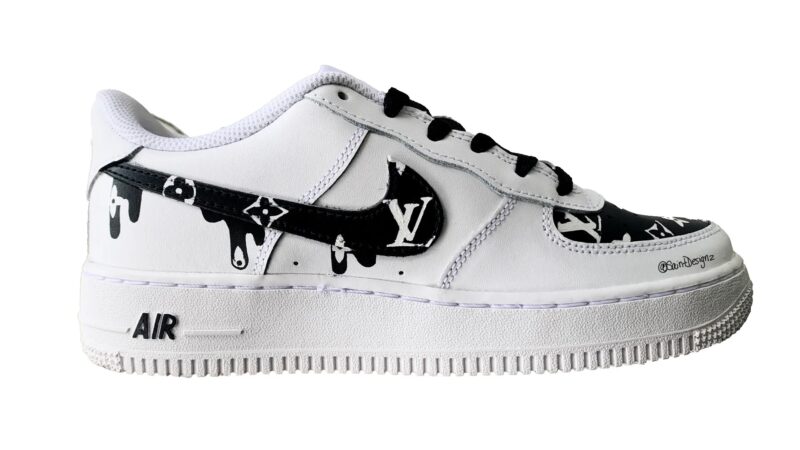 Black LV Air Force 1 Custom