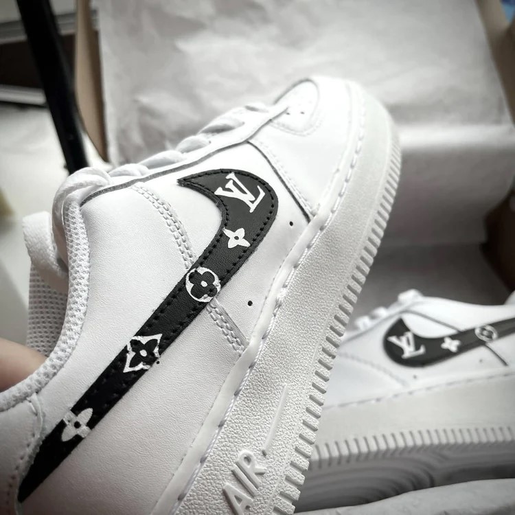 Black LV Air Force 1 Custom - Daniel Customs