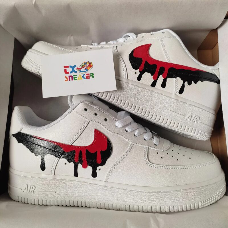 Black Red Drip Air Force 1 Custom