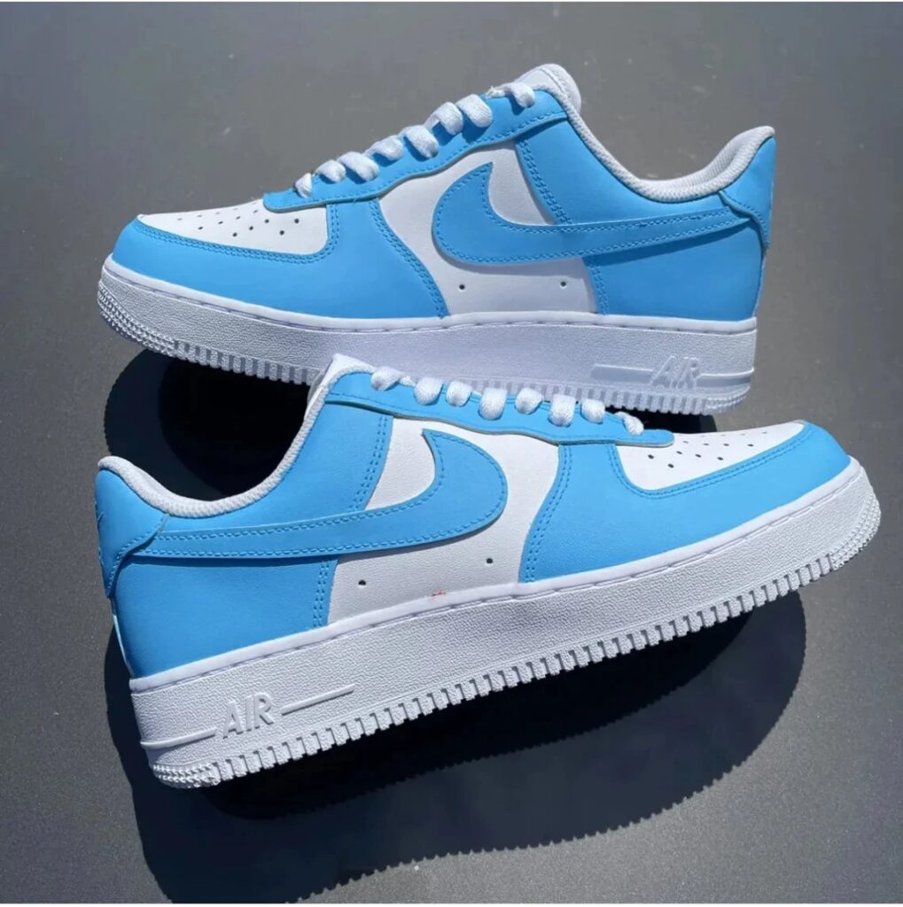 custom blue air force ones