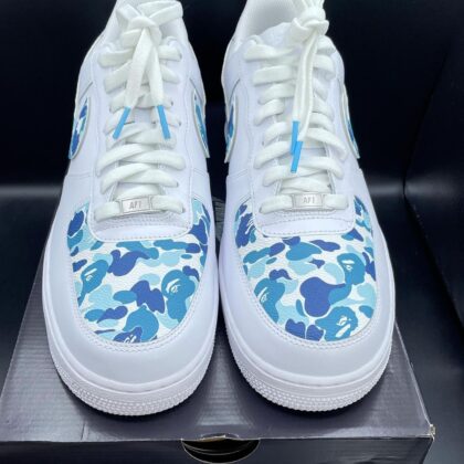 Blue Bape Air Force 1 Custom