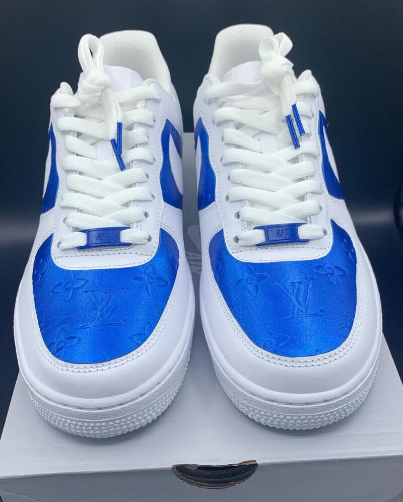 Blue Embossed LV Air Force 1 Custom