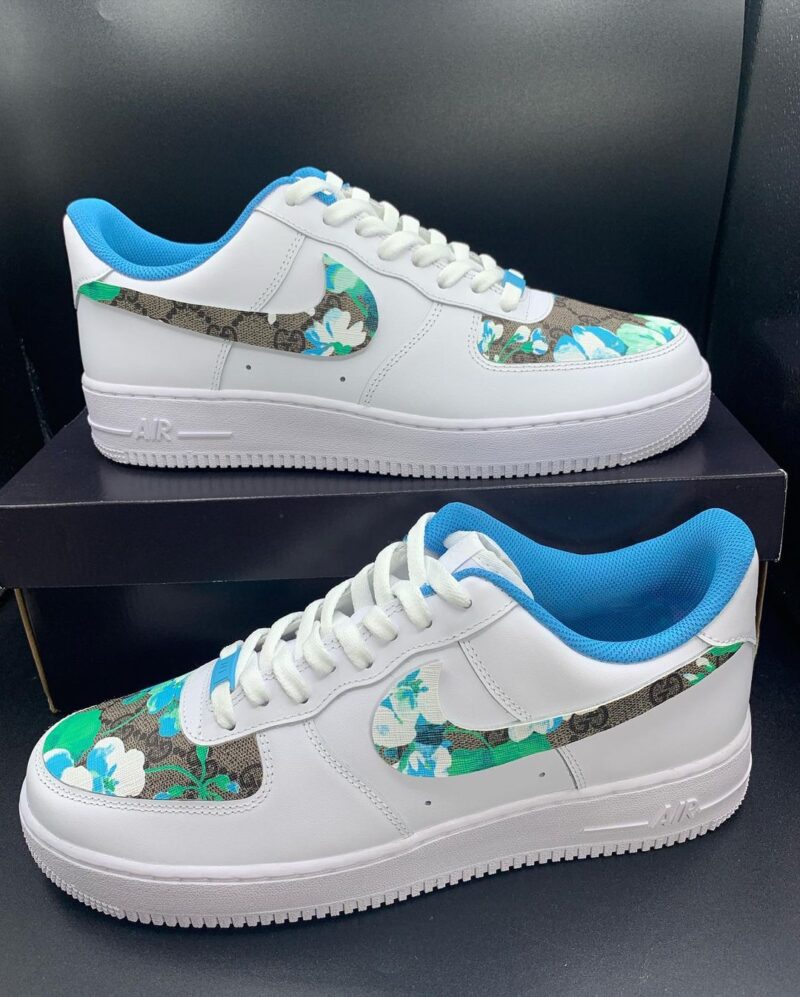 Blue Floral Gucci Air Force 1 Custom - Image 2