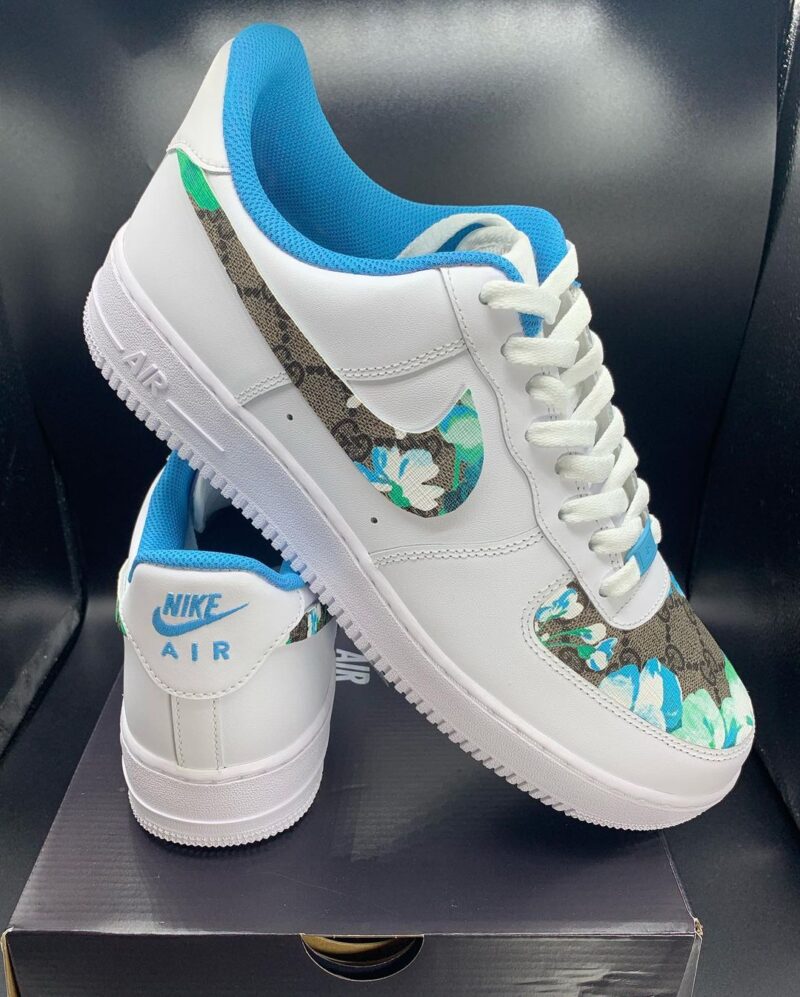 Blue Floral Gucci Air Force 1 Custom - Image 3