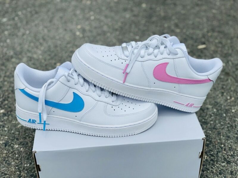 Blue & Pink Air Force 1 Custom