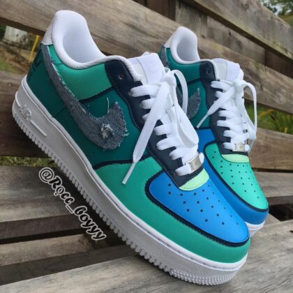 Blue and Mint Air Force 1 Custom