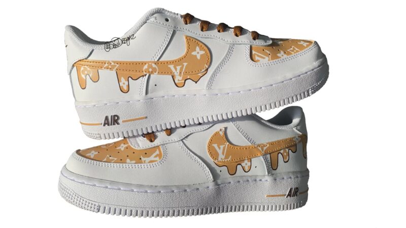 Brown LV Air Force 1 Custom