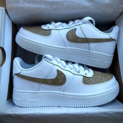 Brown LV Air Force 1 Custom