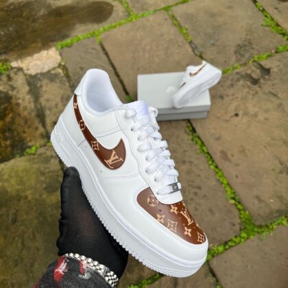 Brown and cream LV Air Force 1 Custom