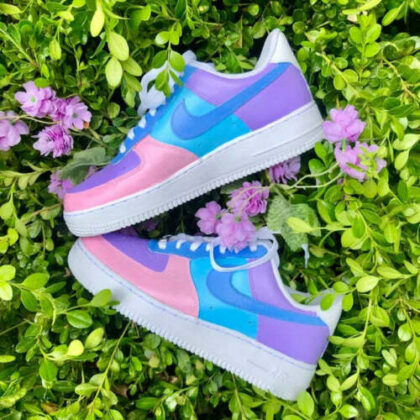 Candy Pastel Pink Purple Blue Air Force 1 Custom