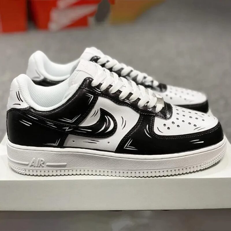 Cartoon Black Outline Air Force 1 Custom