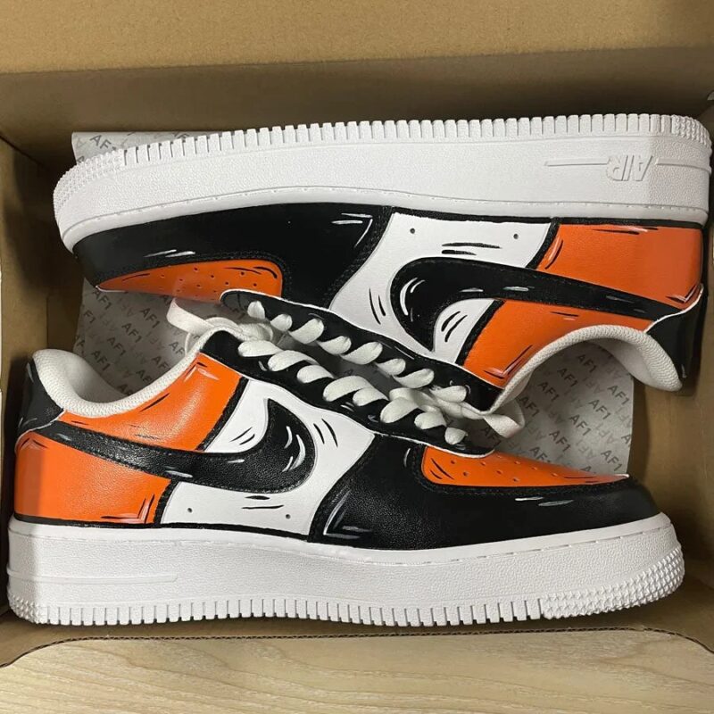 Cartoon Halloween Orange Black Air Force 1 Custom - Image 2