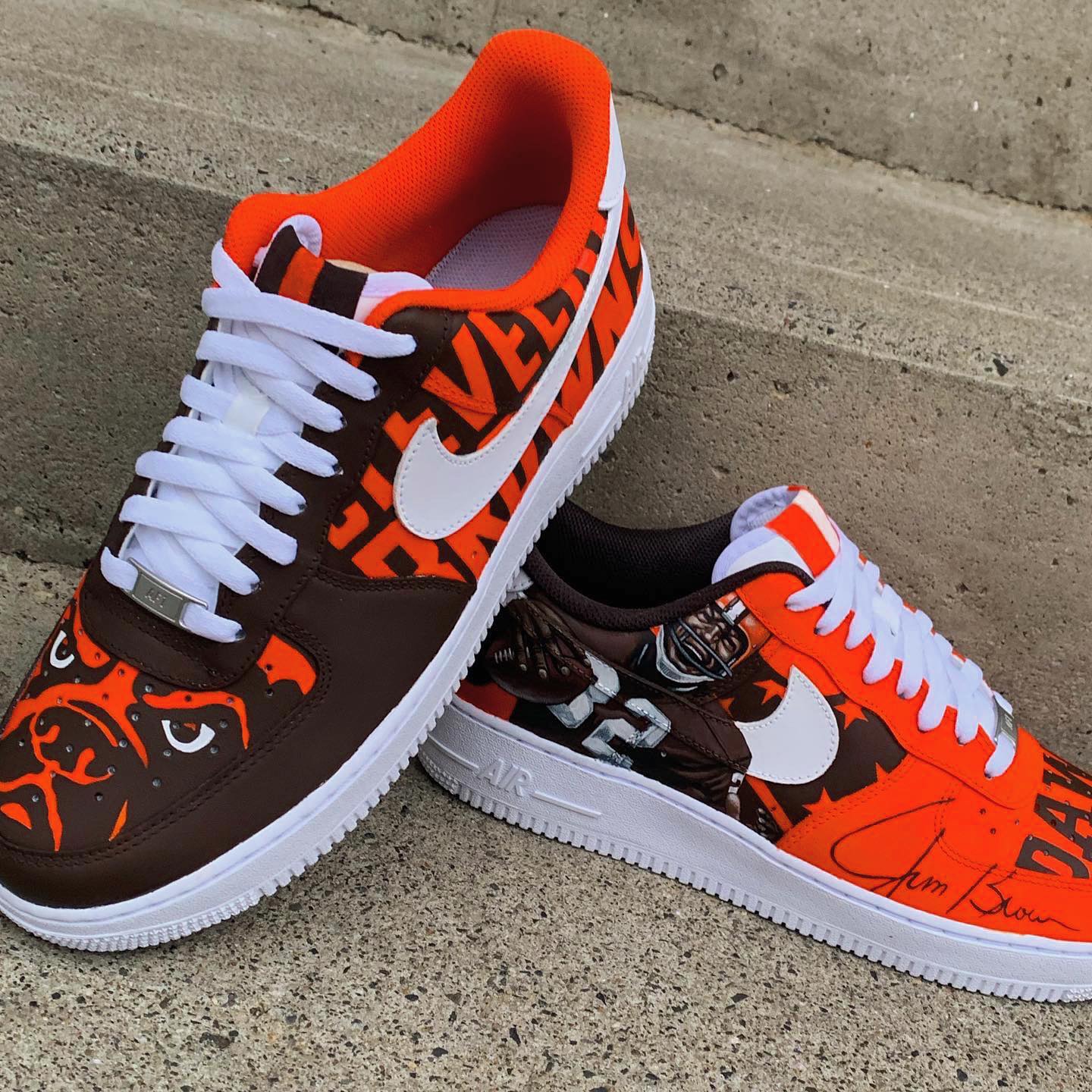 Cleveland Browns Nike Gucci Air Force Shoes 