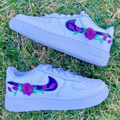 Dark Purple Rose Floral Flower Air Force 1 Custom