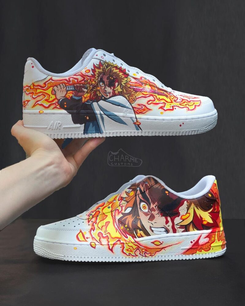 Demon Slayer Kimetsu No Yaiba - Kyojuro Rengoku Air Force 1 Custom