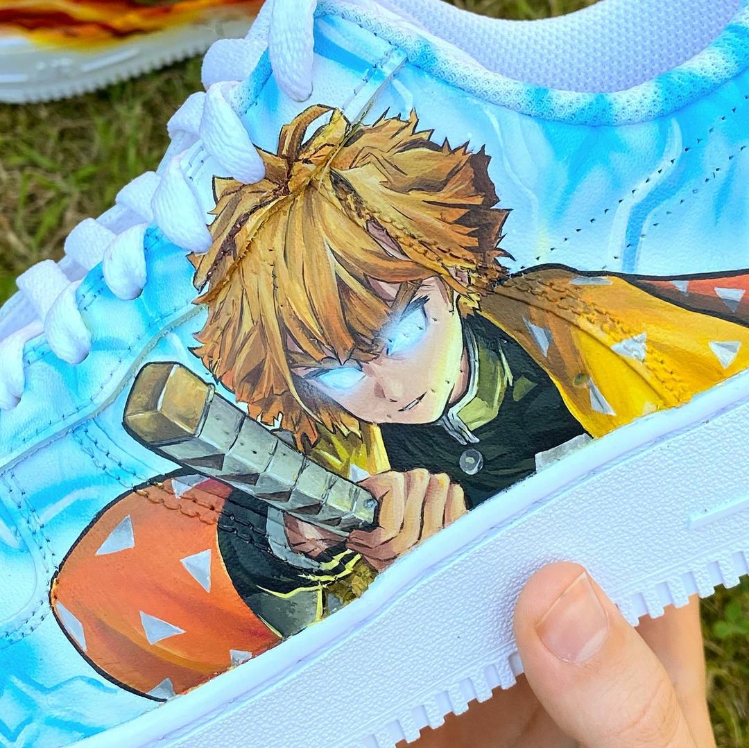 My fourth custom hand painted “Demon Slayer” themed pair. First