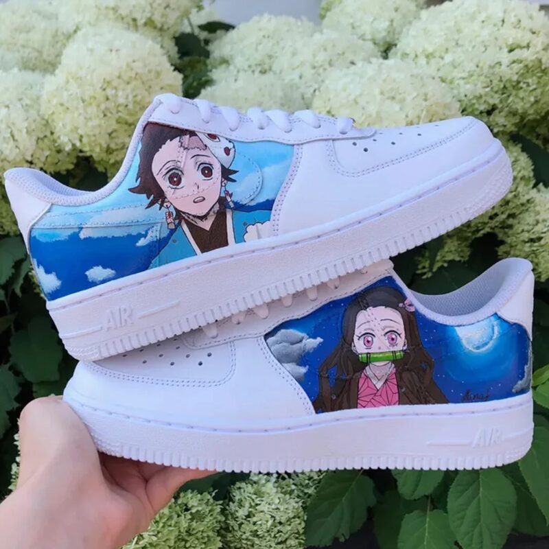 Demon Slayer Kimetsu no Yaiba - Tanjiro x Nezuko Air Force 1 Custom