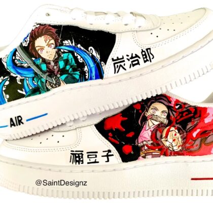 Demon Slayer Kimetsu no Yaiba - Tanjiro x Nezuko Air Force 1 Custom