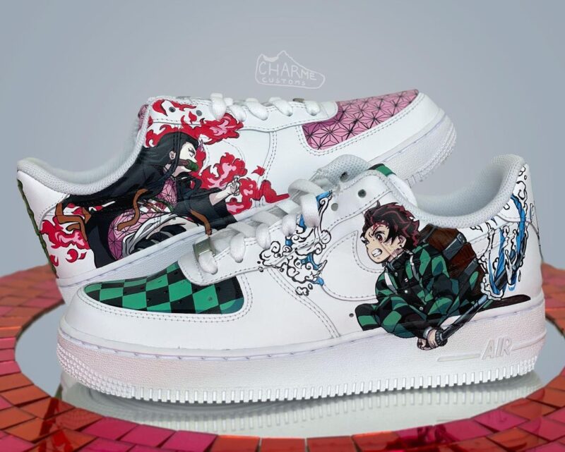 Demon Slayer Kimetsu no Yaiba - Tanjiro x Nezuko Air Force 1 Custom