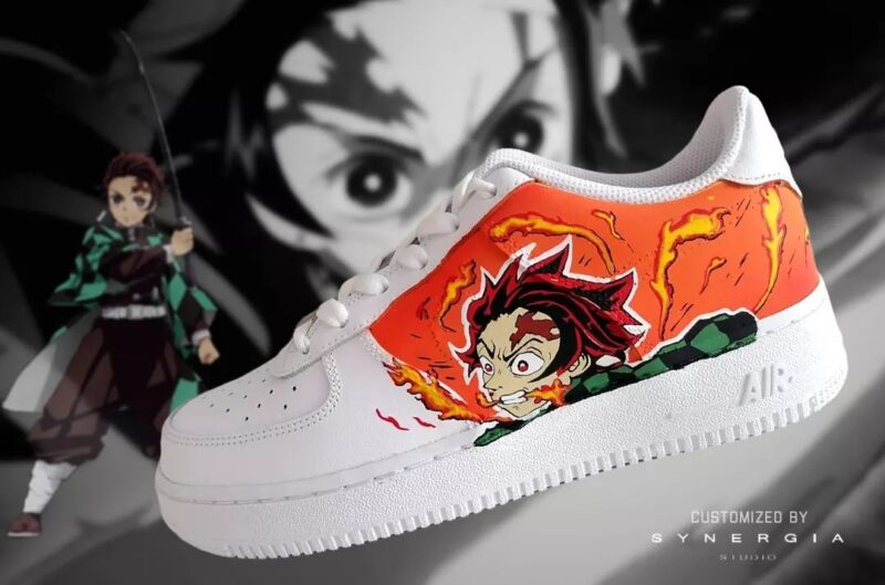 Demon Slayer Kimetsu no Yaiba - Tanjiro x Rengoku Air Force 1 Custom