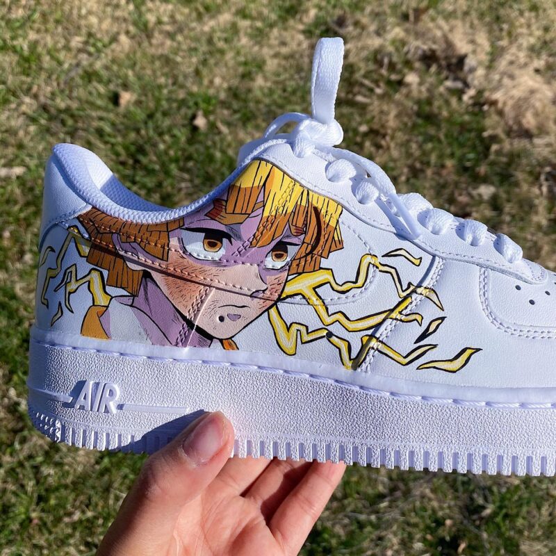 Demon Slayer Kimetsu no yaiba - Hashibira Inosuke x Zenitsu Agatsuma Air Force 1 Custom