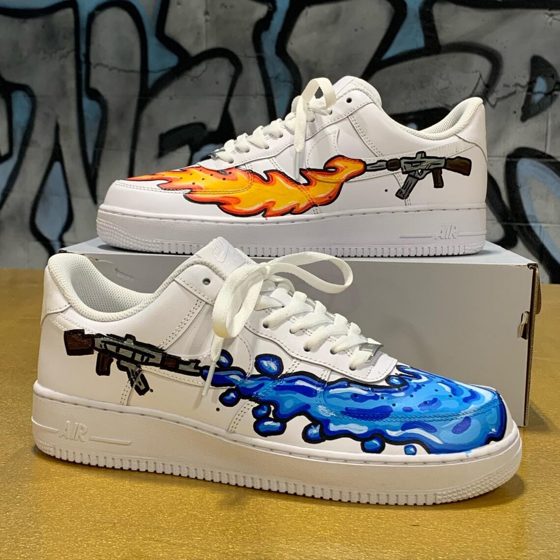 Fire and Water Gun Air Force 1 Custom - Daniel Customs