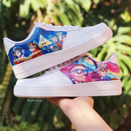 Gravity Falls x Rick and Morty Air Force 1 Custom