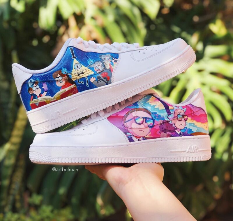 Gravity Falls x Rick and Morty Air Force 1 Custom