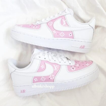 Half Pink Luxury Air Force 1 Custom