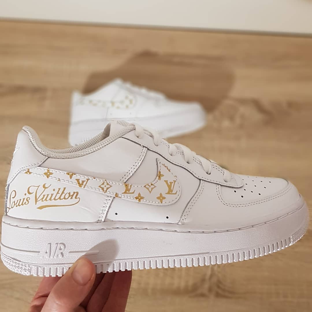 LV gold Air Force 1 Custom - Daniel Customs