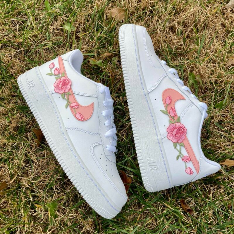 Light Petal Pink Rose Air Force 1 Custom - Daniel Customs