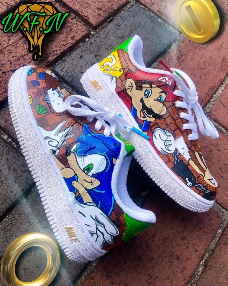 Mario x Sonic Air Force 1 Custom