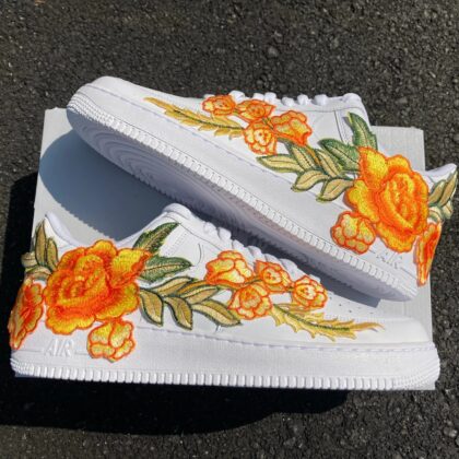 Orange Rose Flower Floral Air Force 1 Custom