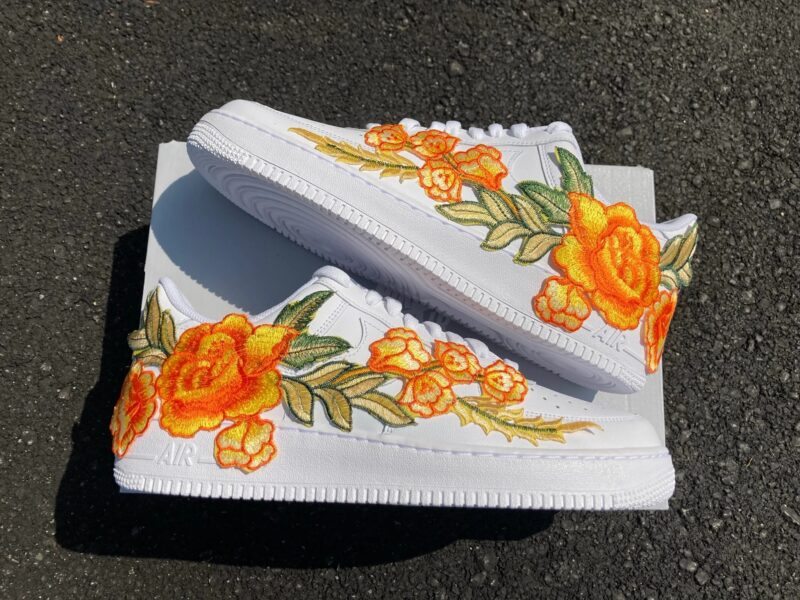 Orange Rose Flower Floral Air Force 1 Custom