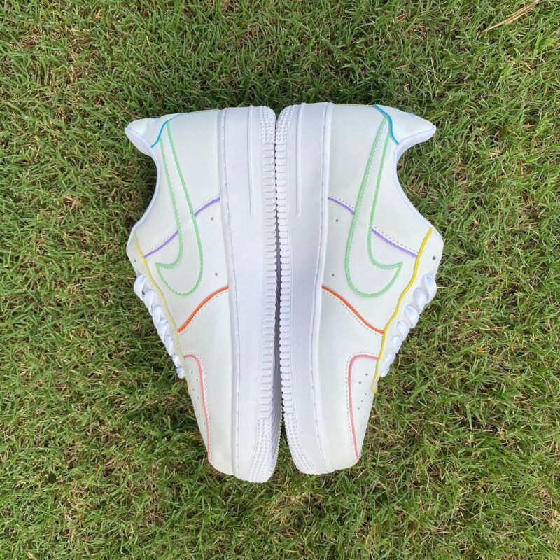 Outline Pastel Blue Green Purple Yellow Orange Pink Air Force 1 Custom