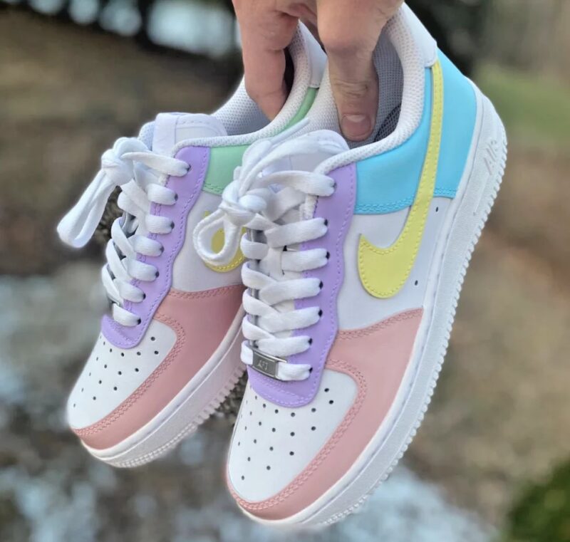 Pastel Purple Yellow Blue Mint Pink Air Force 1 Custom