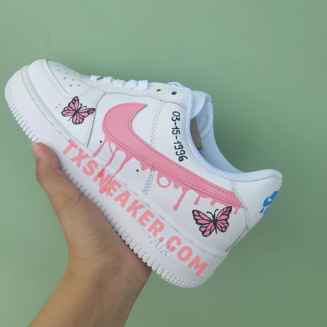 Pink Butterfly AF1, Dripcreationz