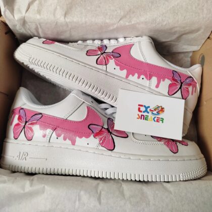 Pink Drip Butterfly Air Force 1 Custom