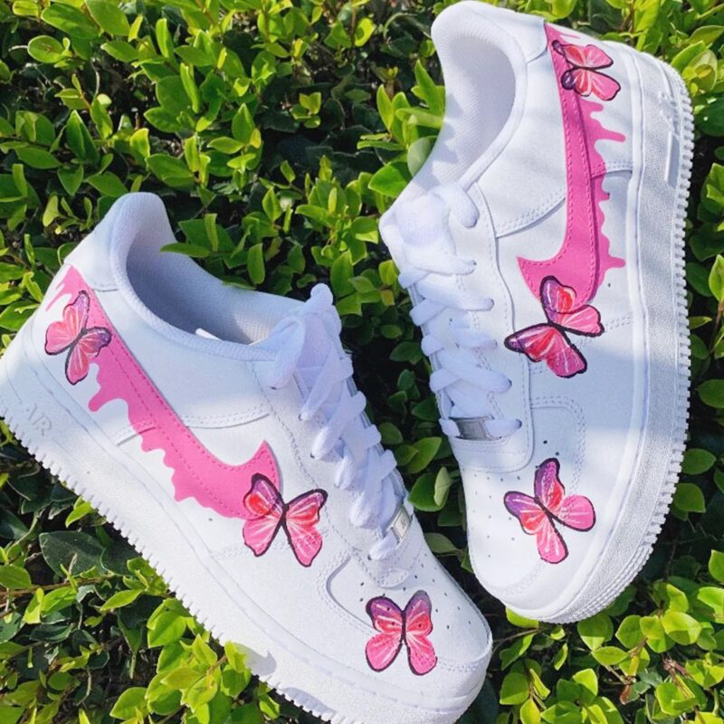 Pink Drip Butterfly Air Force 1 Custom - Image 2