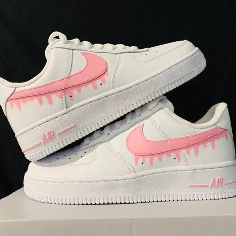 Pink Drip Color Air Force 1 Custom