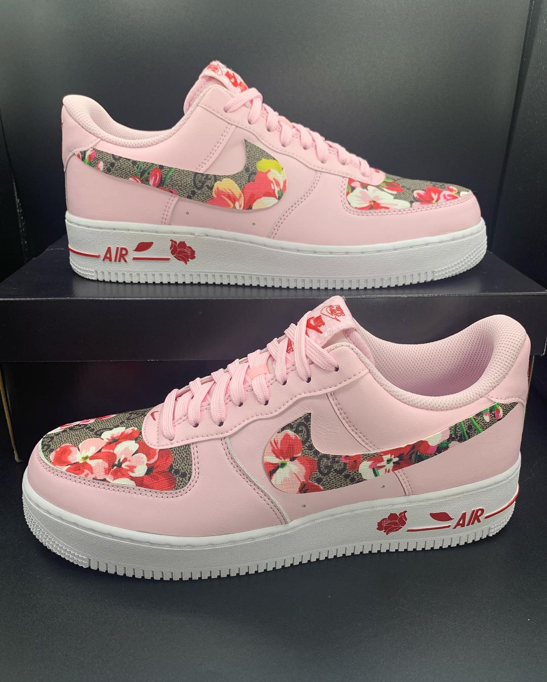 Custom Pink Floral Air Force Ones! 