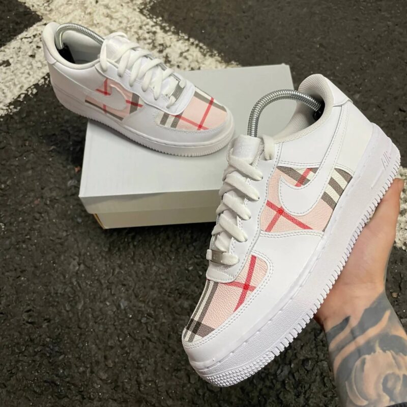 Pink Plaid Air Force 1 Custom - Image 3