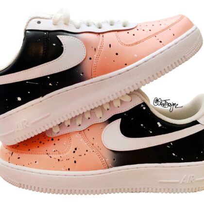 Pink and Black Fade Air Force 1 Custom